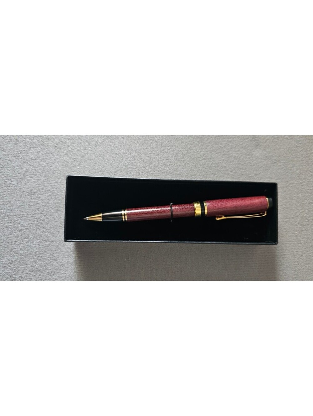 Woods Purpleheart Quality Rollerball Pen Burgundy with 24k plated Gold Trim - Picture 3 of 6